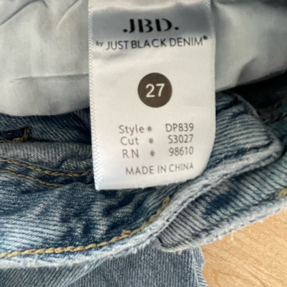 Just Black Denim Jeans 27 Wide Leg Pleated Cuffed Light Wash JBD - Picture 10 of 13